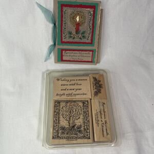 STAMPIN UP WARM MEMORIES 4 RUBBER STAMPS - Original Packaging